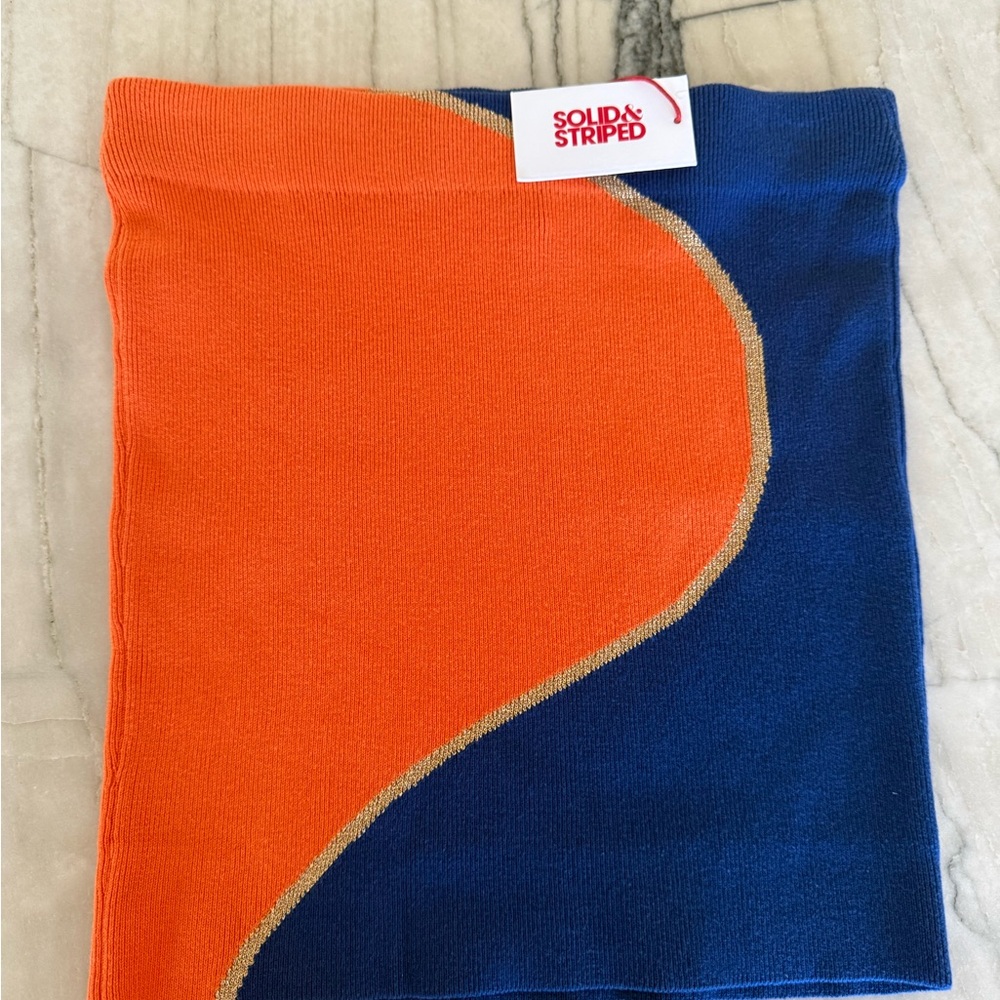 Solid & Striped Colorblock Skirt - Orange and Blue